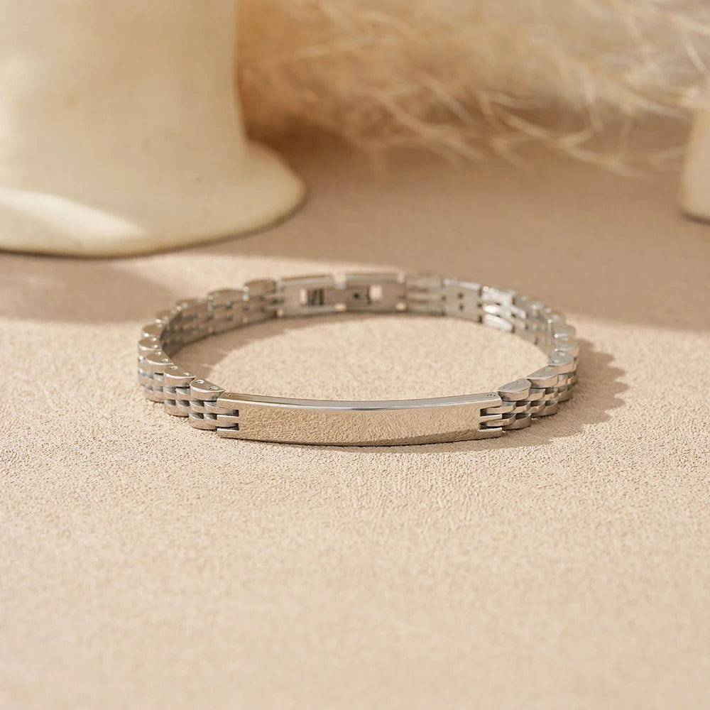 Pulseira em Aço 6 mm Personalizável: Linhas Clássicas