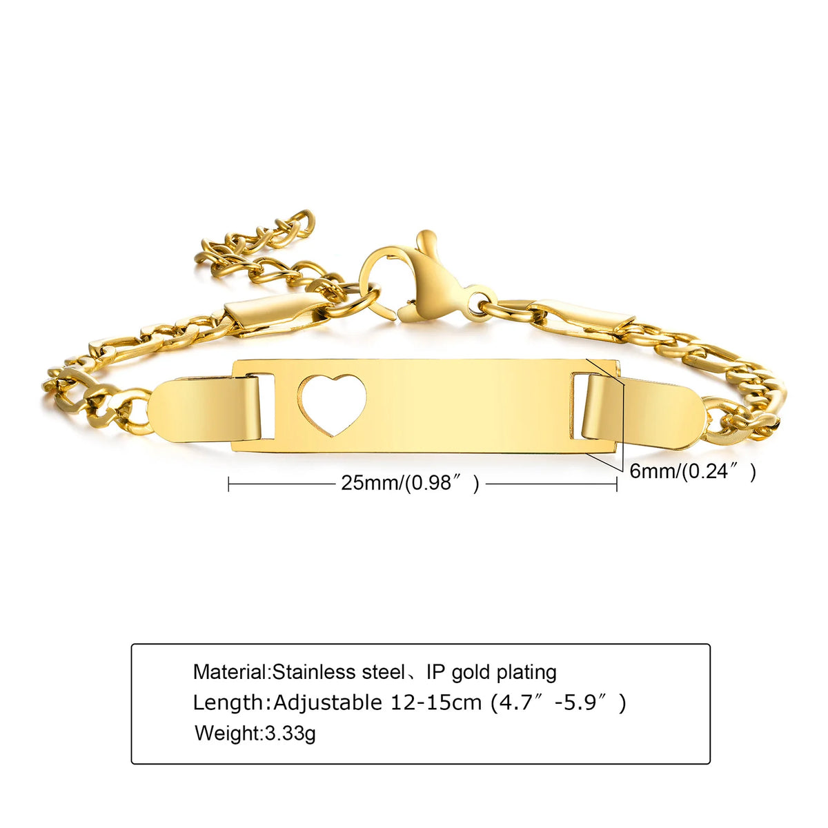 Pulseira Gravável em Aço Dourado: Memórias com Significado