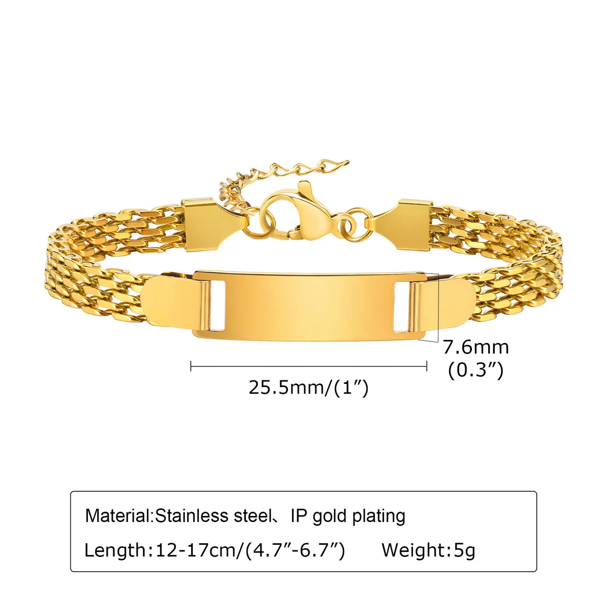 Pulseira Gravável em Aço Dourado: Memórias com Significado