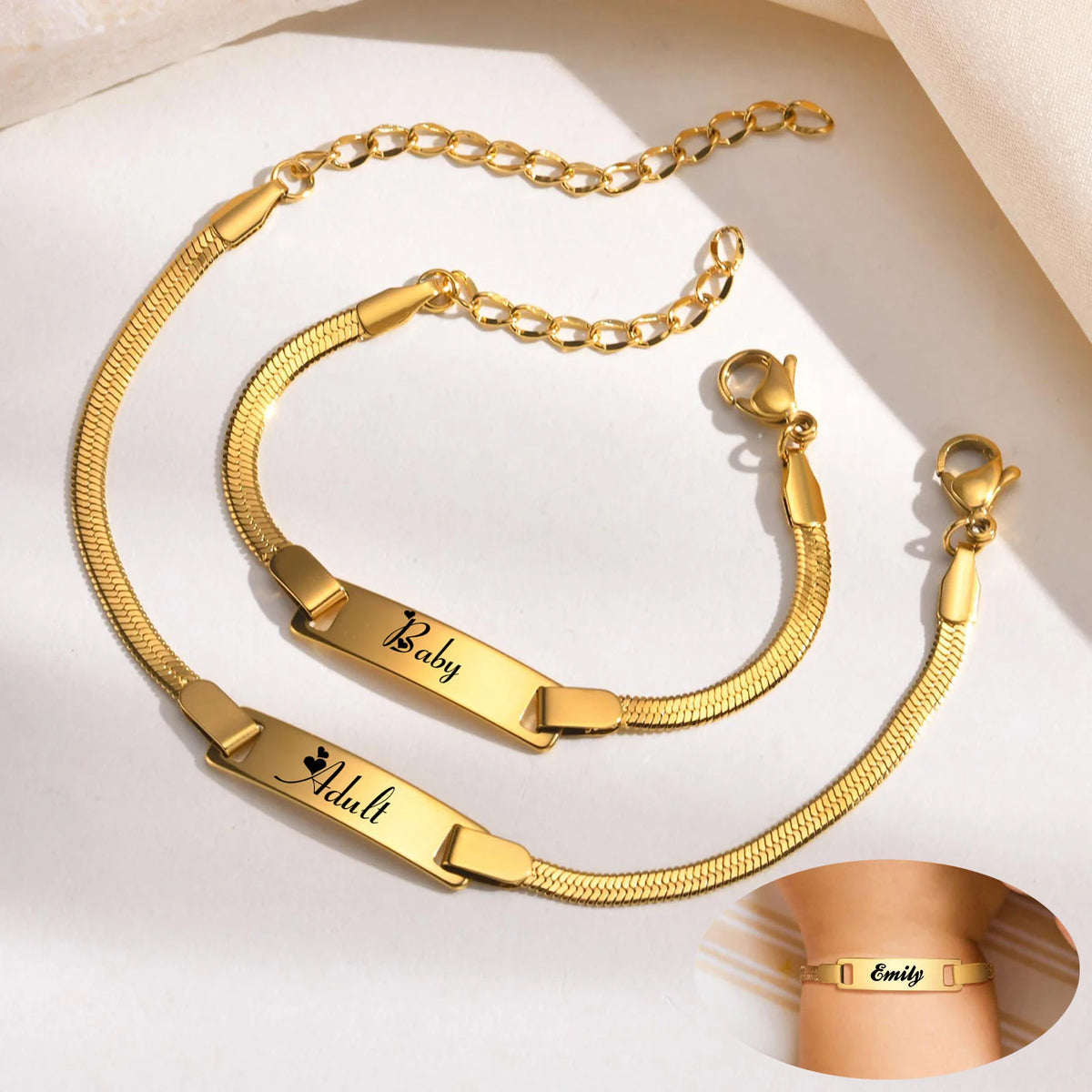 Pulseira Gravável em Aço Dourado: Memórias com Significado