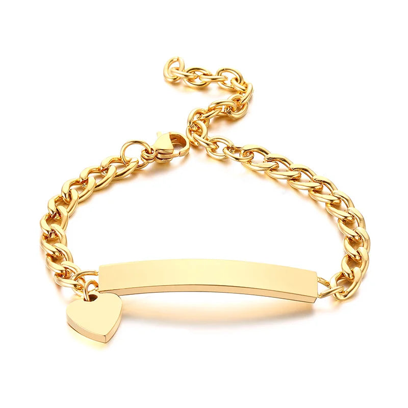 Pulseira Gravável em Aço Dourado: Memórias com Significado