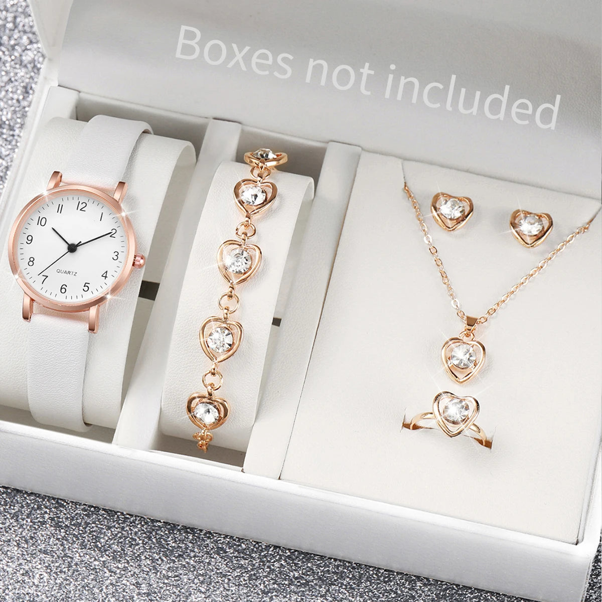 Conjunto Feminino: Relógio Elegance e 4 Peças de Bijutaria