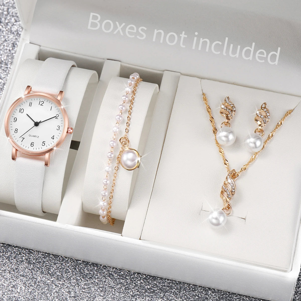 Conjunto Feminino: Relógio Elegance e 4 Peças de Bijutaria