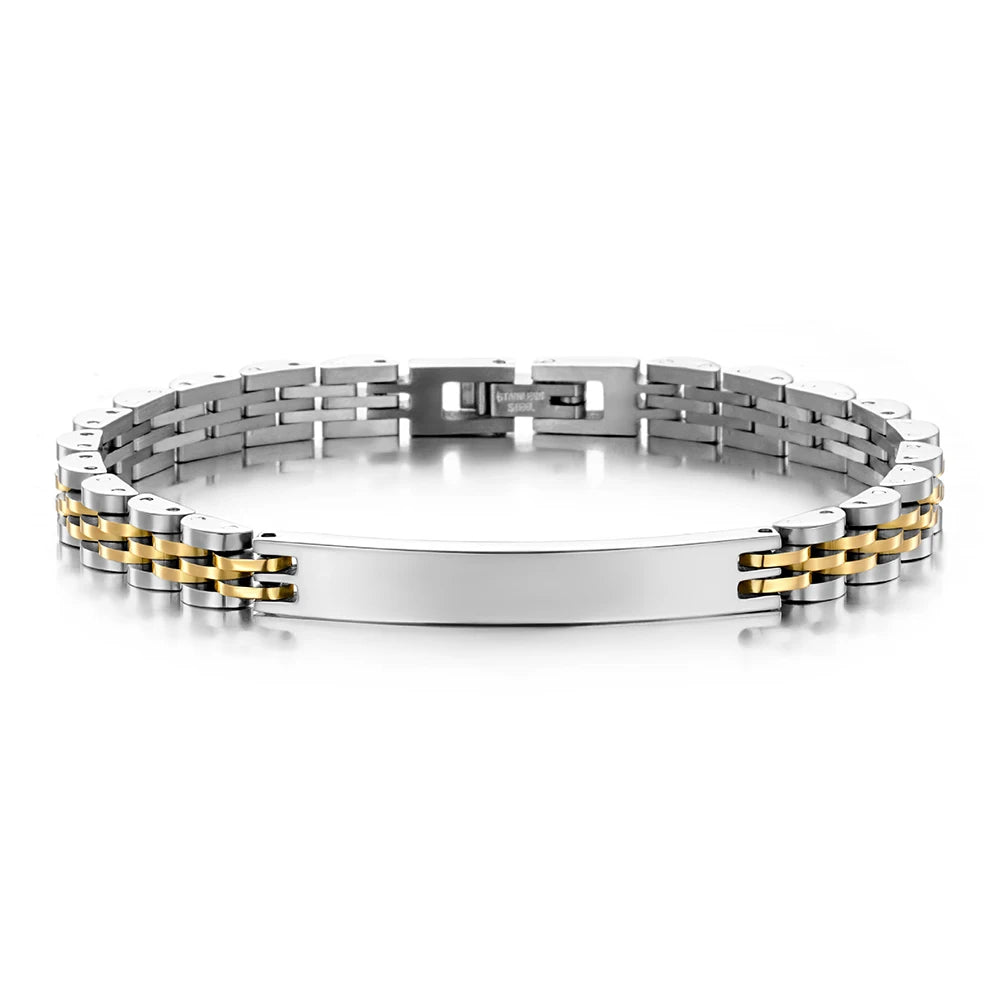Pulseira em Aço 6 mm Personalizável: Linhas Clássicas