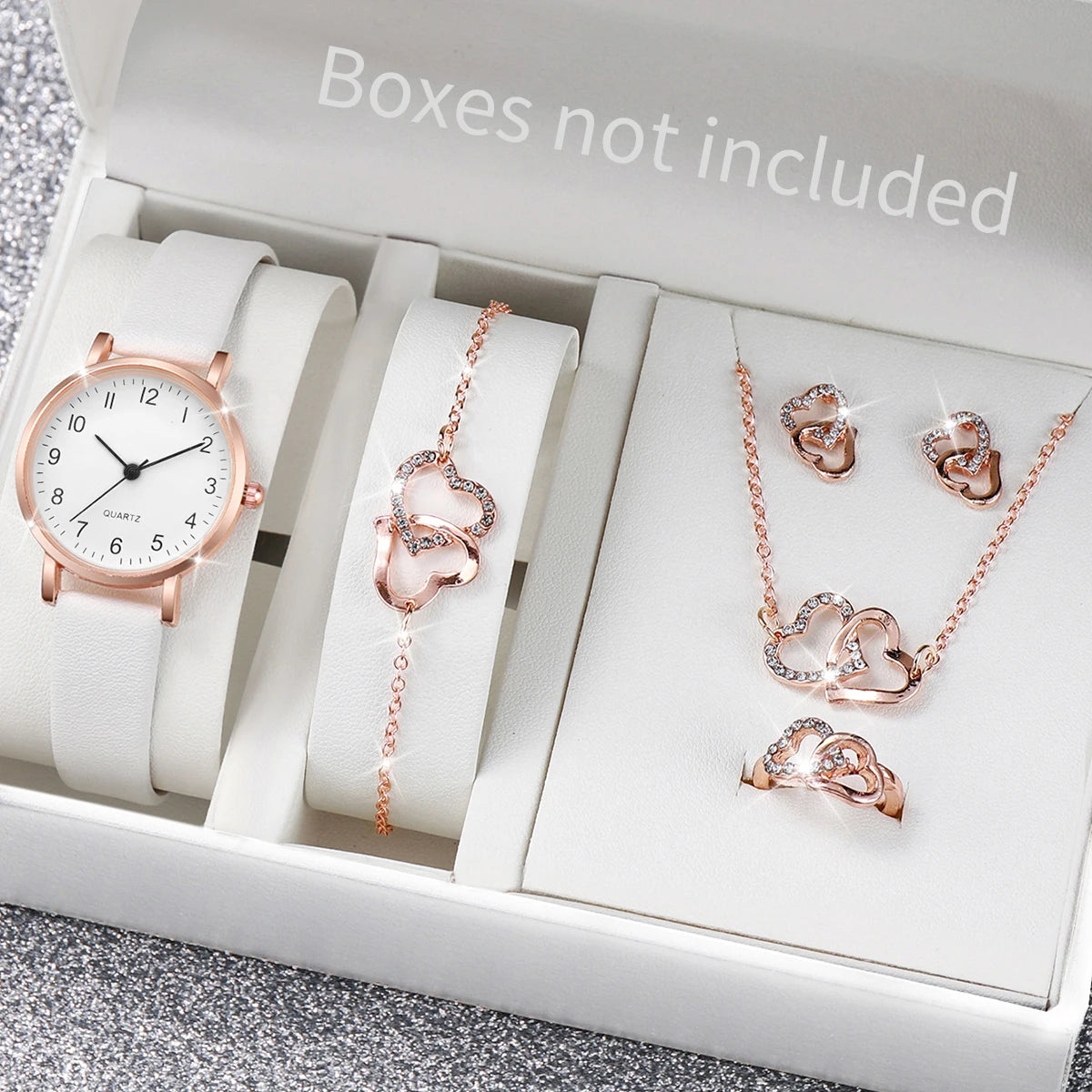 Conjunto Feminino: Relógio Elegance e 4 Peças de Bijutaria