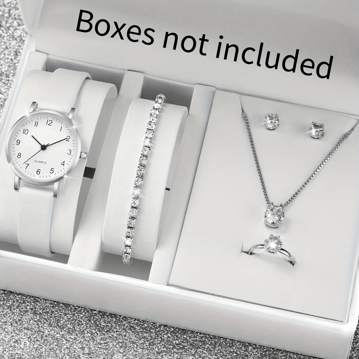 Conjunto Feminino: Relógio Elegance e 4 Peças de Bijutaria