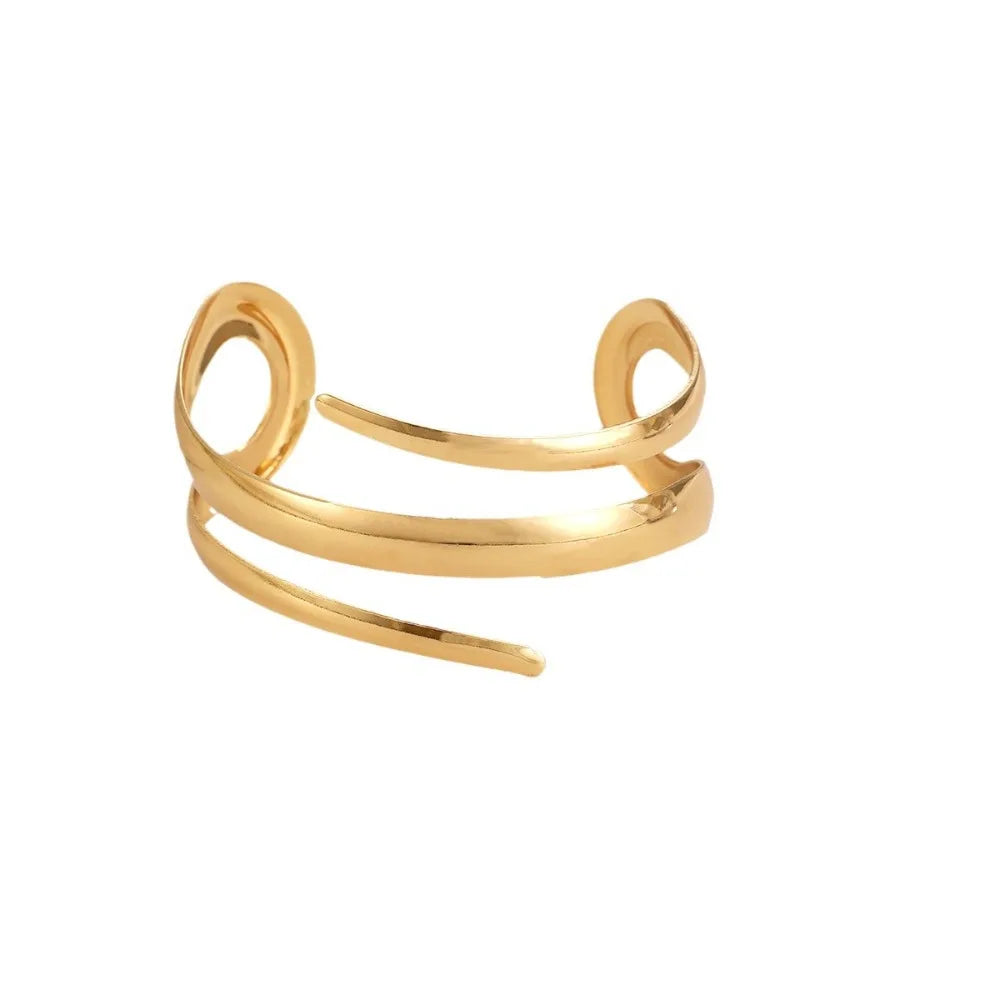 Conjunto Espiral Dawndesslo: Pulseira Cuff e Anel