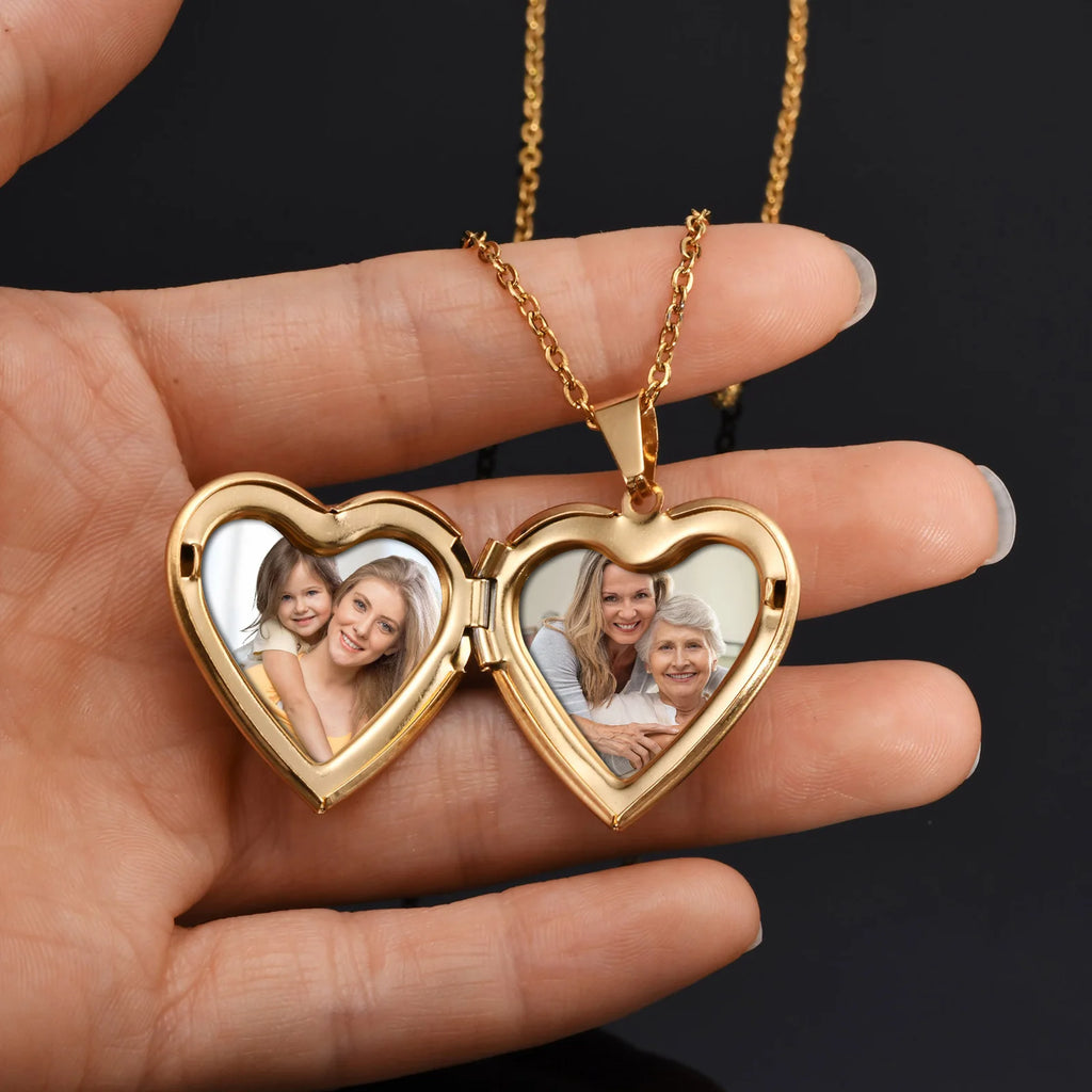 Colar Relicário de Coração Personalizado em Aço