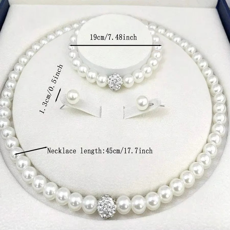 Conjunto Aurora: Colar, Pulseira e Brincos de Pérolas