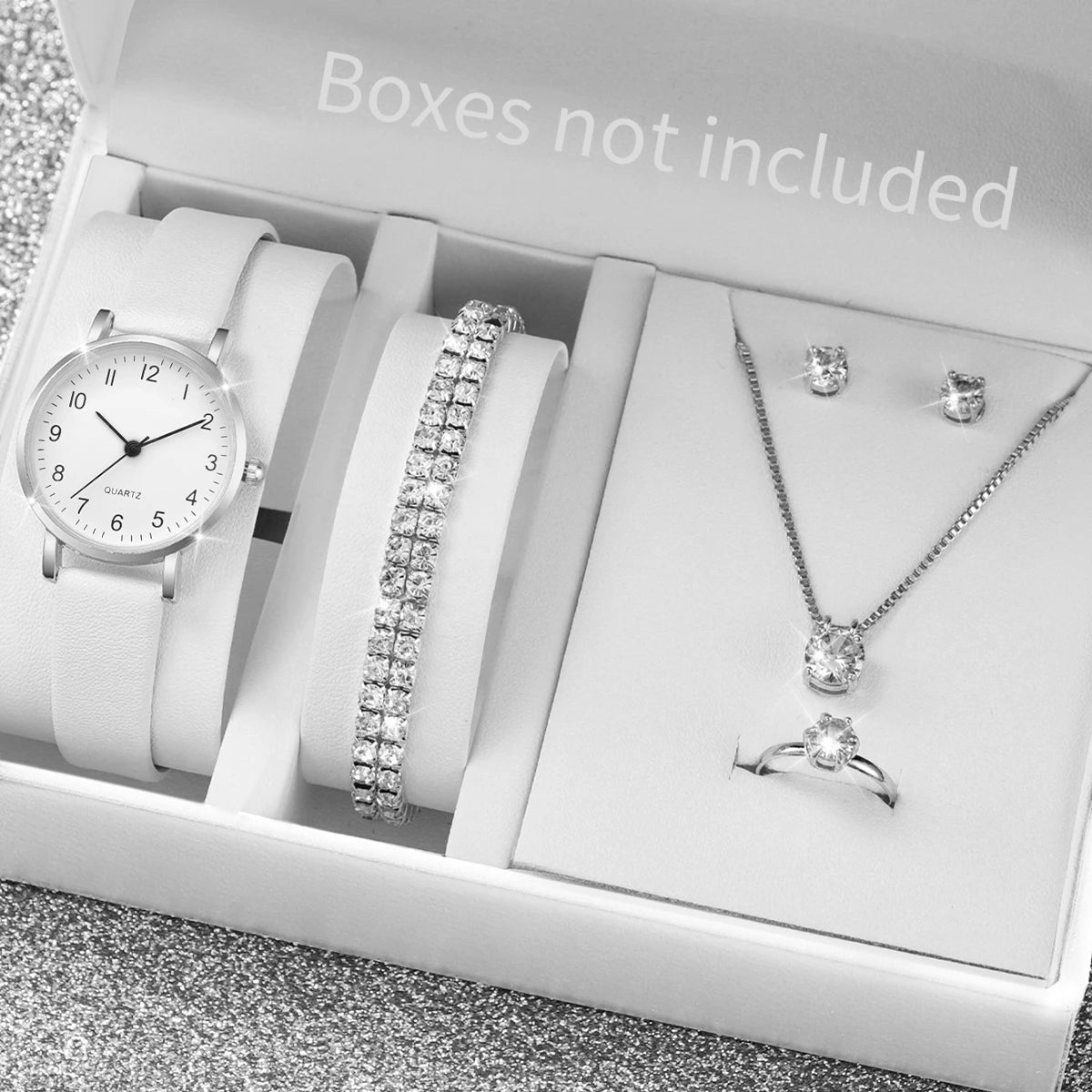 Conjunto Feminino: Relógio Elegance e 4 Peças de Bijutaria