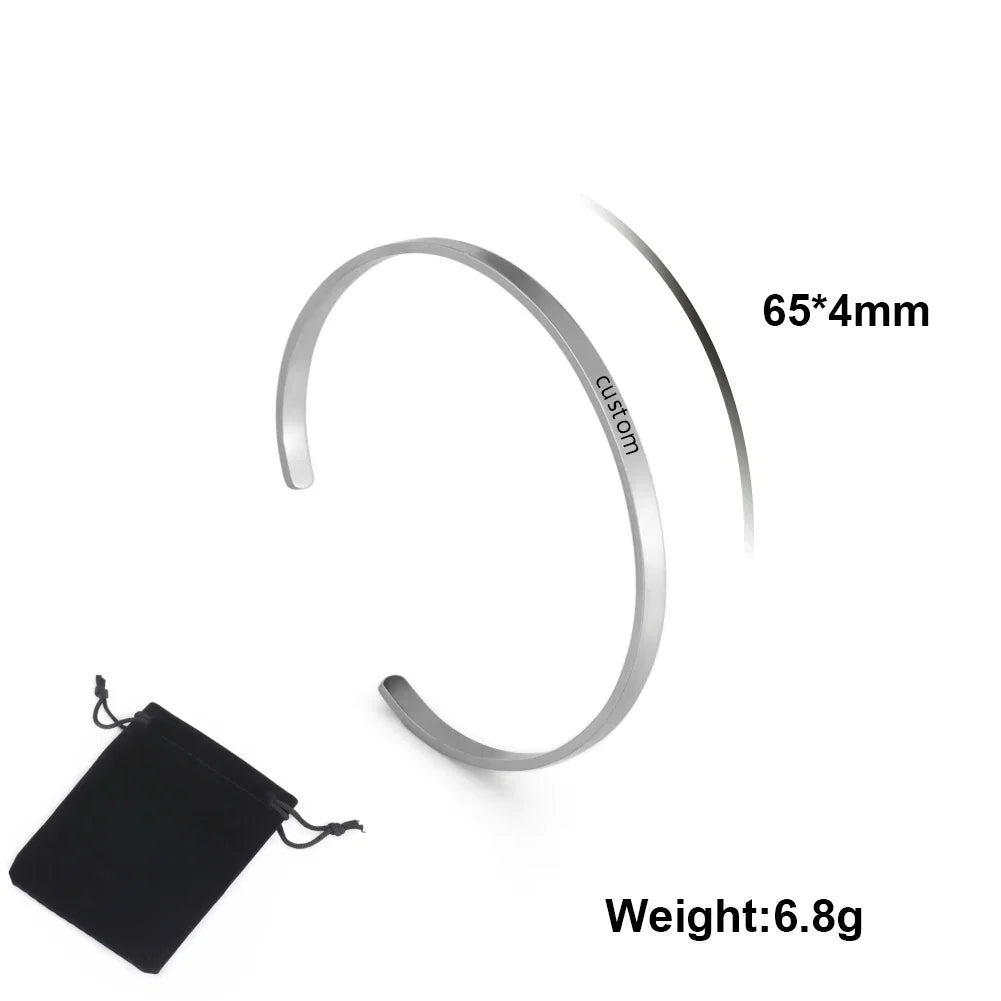 Pulseira Rígida Personalizável em Aço: A Sua Mensagem Única