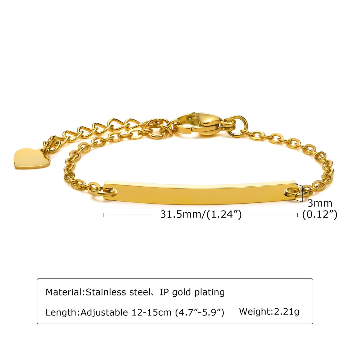 Pulseira Gravável em Aço Dourado: Memórias com Significado