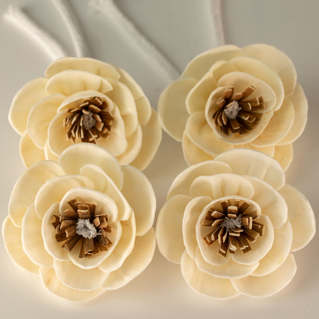 Flores Difusoras em Madeira Sola (Conjunto de 4)