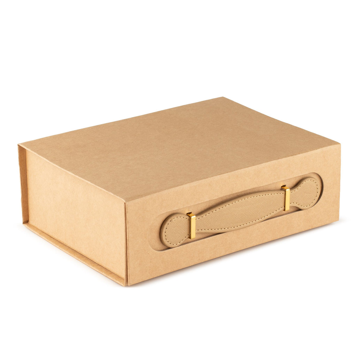 Caixa de Presente Kraft Rígida com Pega Elegante (24x18x8 cm)