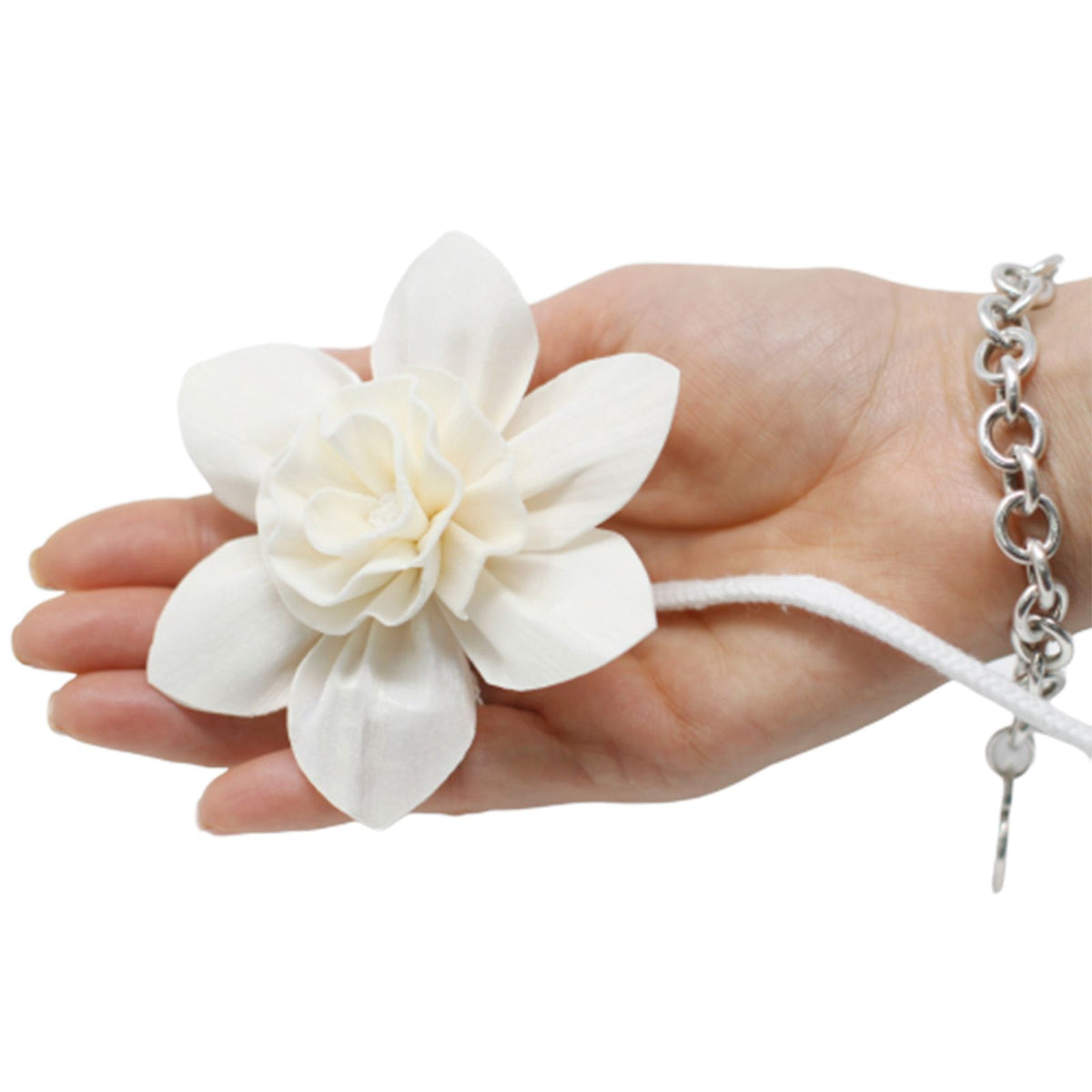 Conjunto 4 Flores Difusoras em Madeira de Sola Lírio 7 cm