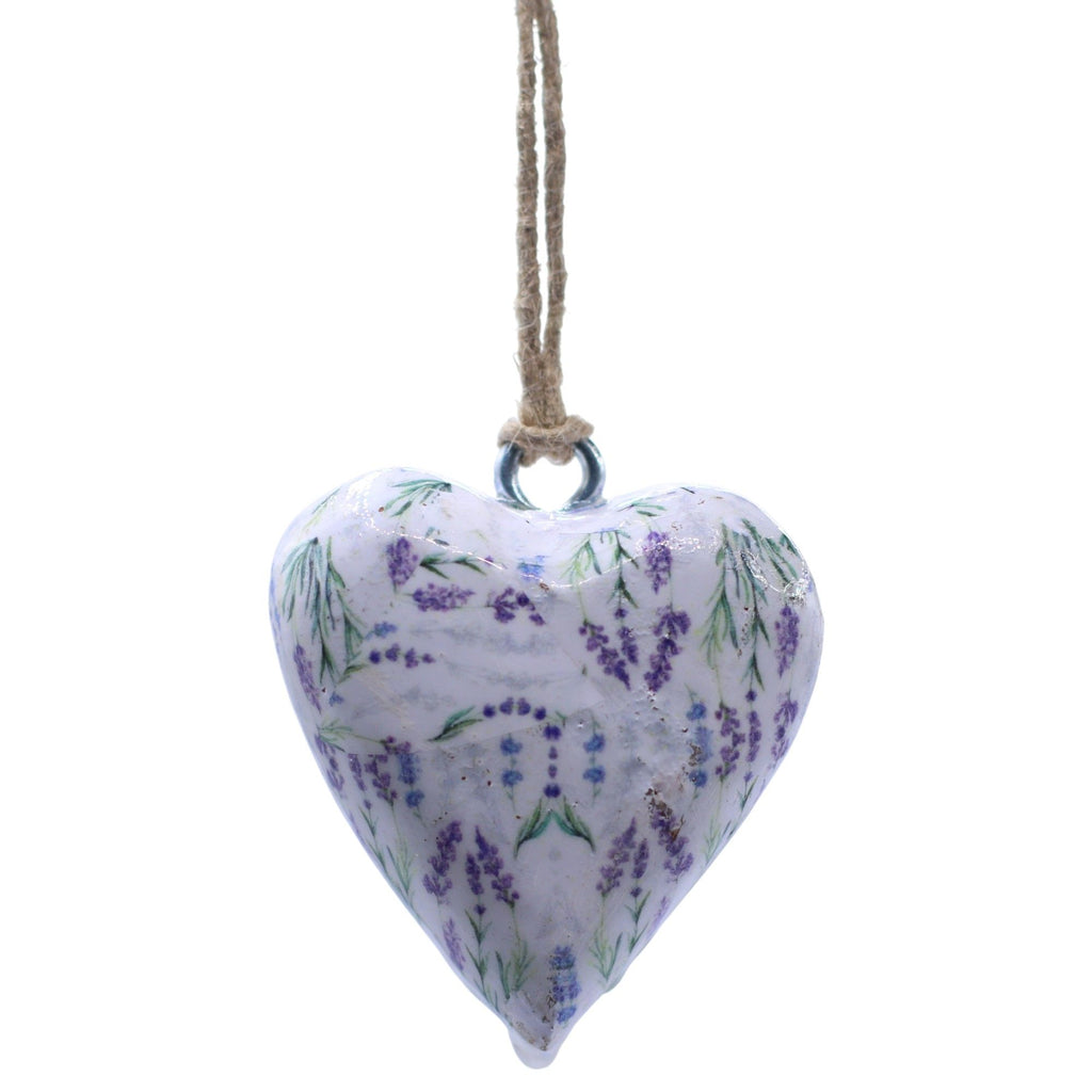 Frasco com Corações em Madeira Decorativa Lavender