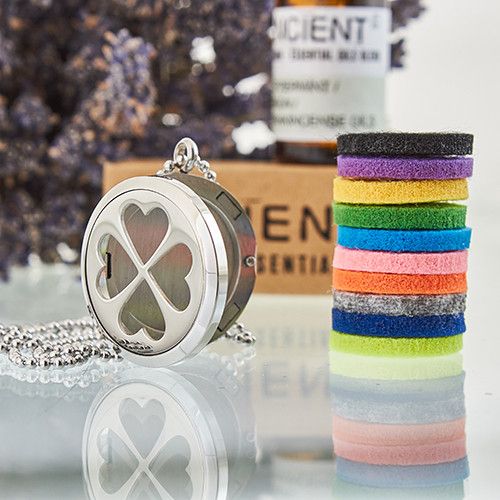 Colar Difusor em Aço Inox Trevo da Sorte (30 mm)