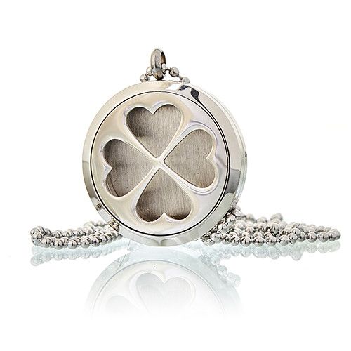 Colar Difusor em Aço Inox Trevo da Sorte (30 mm)