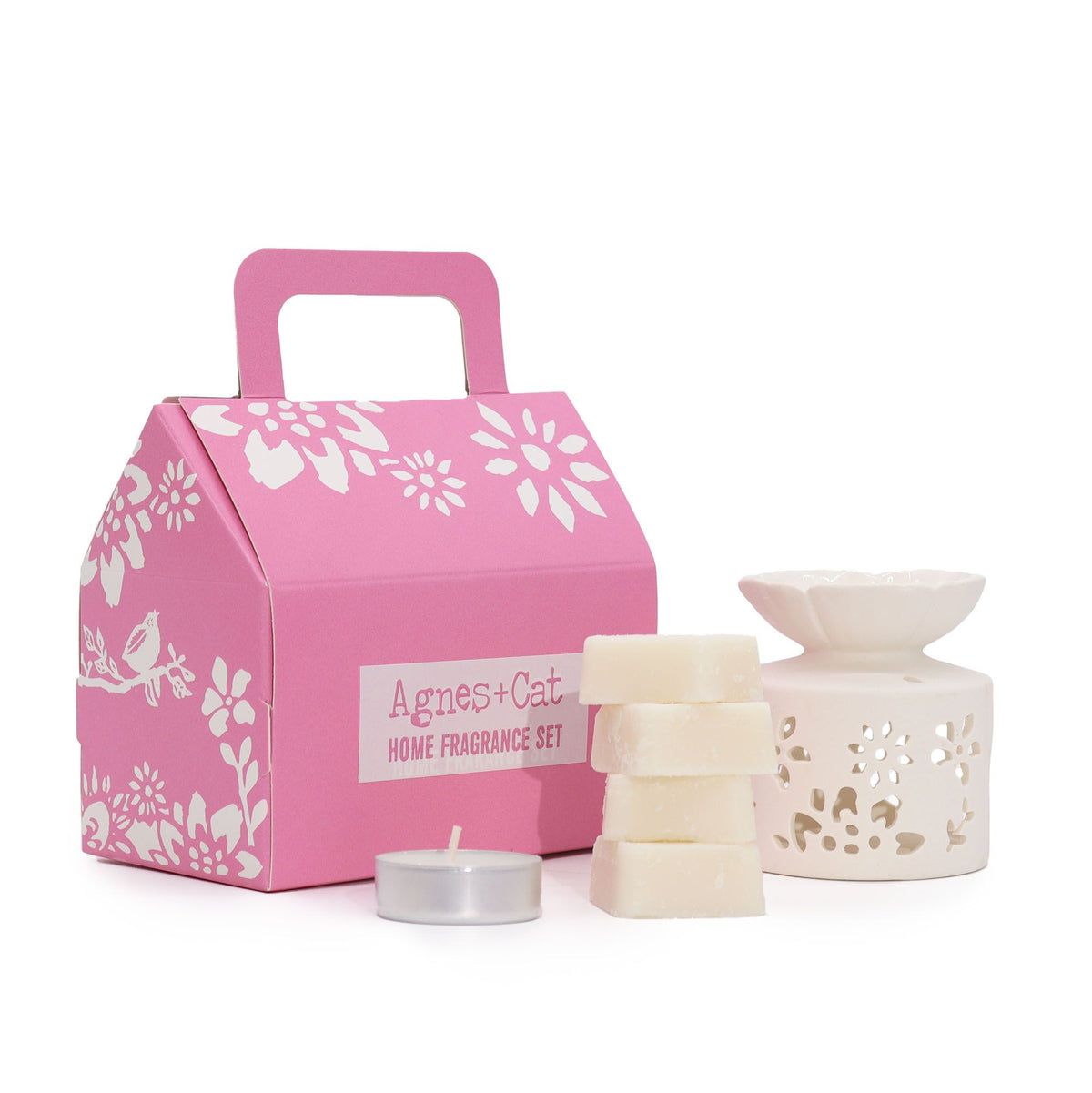 Conjunto Queimador Cerâmico com Cera Perfumada Tea & Roses