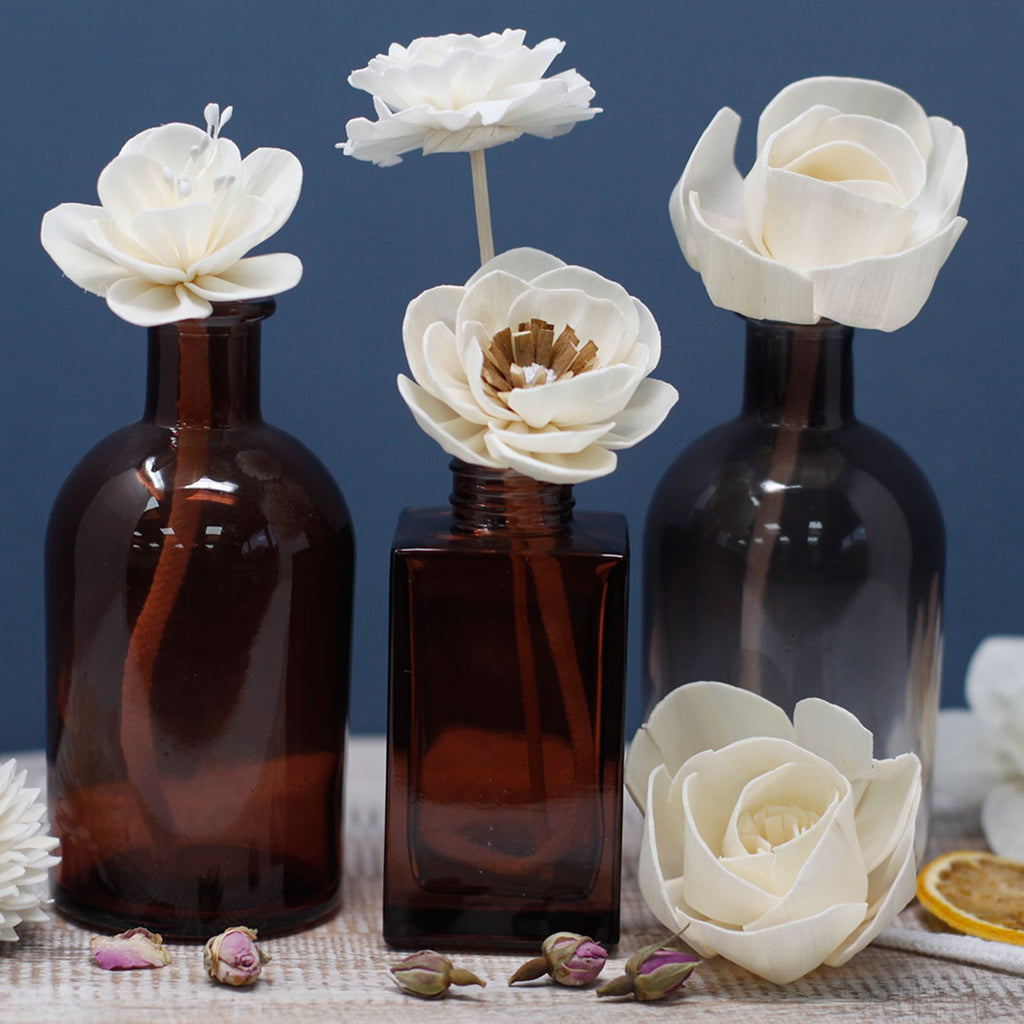 Pack 4 Flores Difusoras em Madeira de Sola – Modelo Lótus