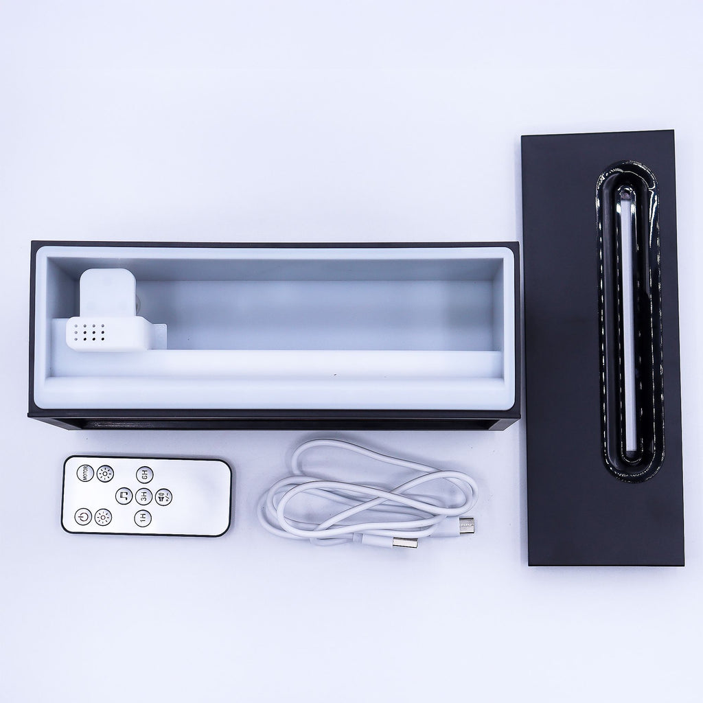 Difusor Ultrassónico Efeito Chama e Som Ambiente USB (Preto)