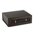 Caixa de Oferta Dobrável Preto Mate com Pega Frontal (24×18 cm)
