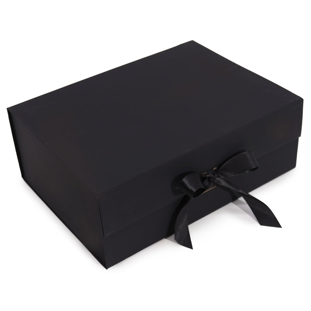 Caixa de Presente Magnética com Fita (33x25x12 cm) – Preto Mate