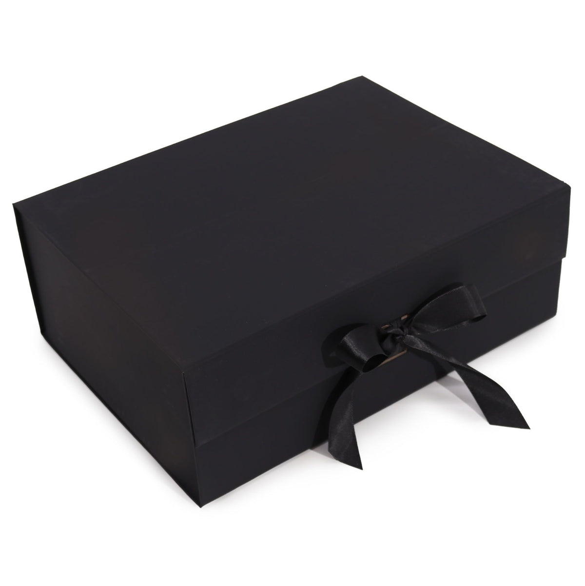 Caixa de Presente Magnética com Fita (33x25x12 cm) – Preto Mate