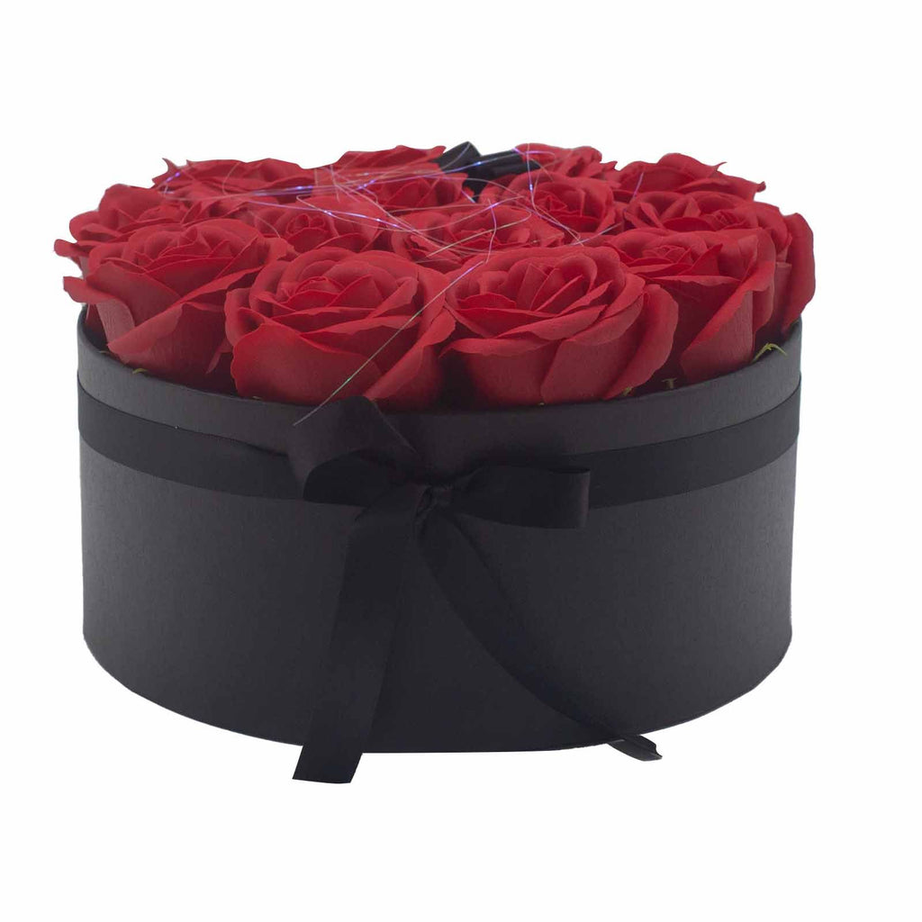 Caixa com 14 Rosas de Sabão Aromáticas Vermelhas