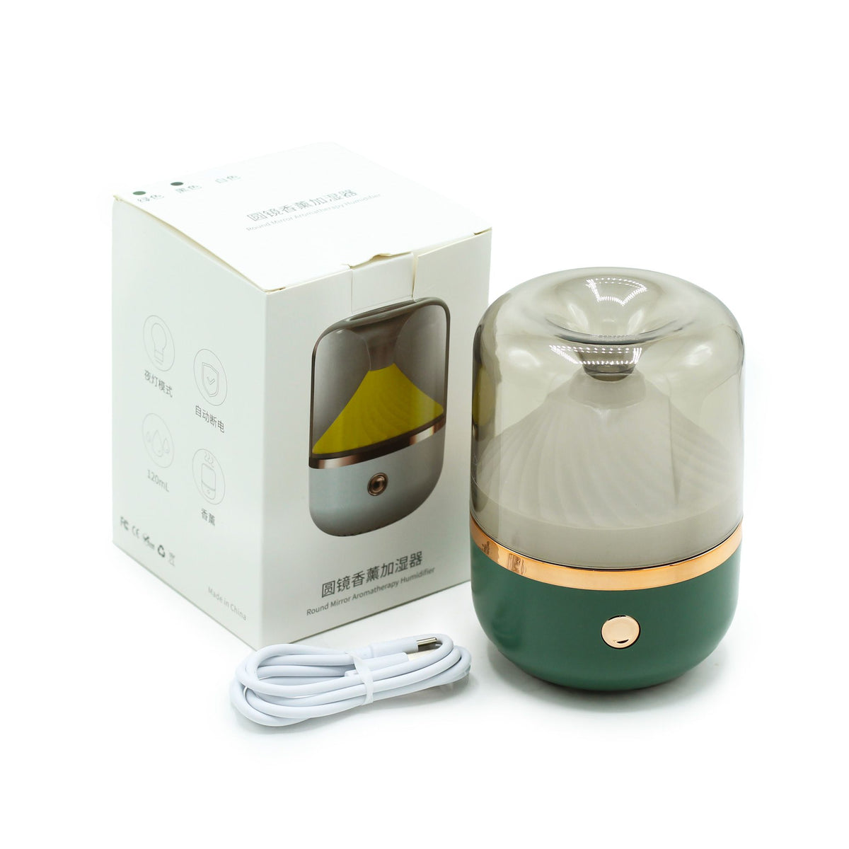 Difusor e Humidificador Urban 120 ml USB-C com Luz LED