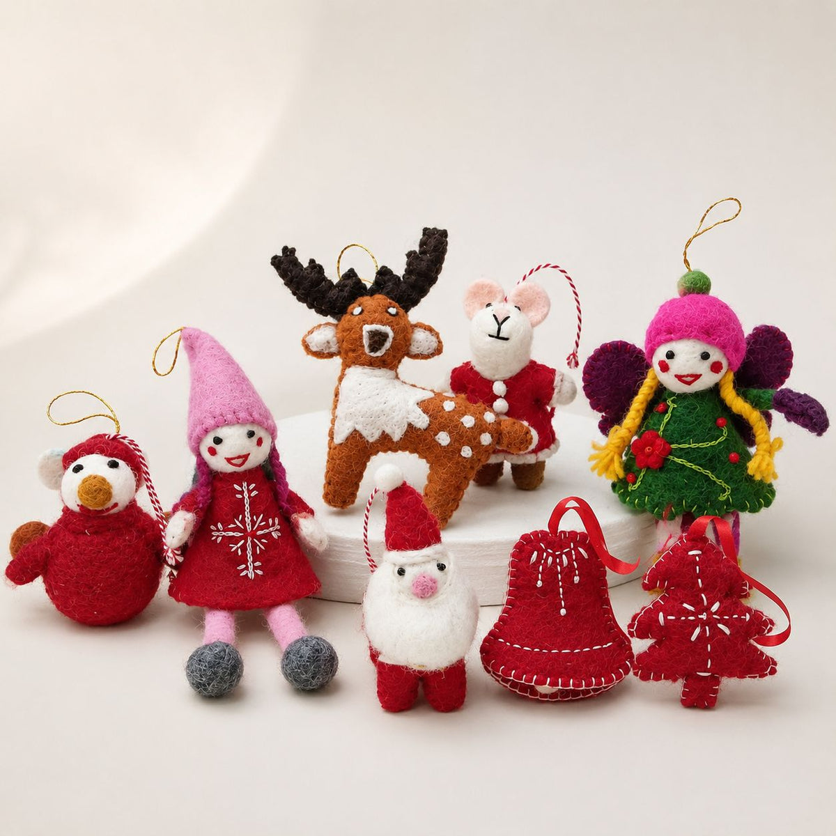Pendente Natal em Feltro Artesanal para Mala ou Árvore (1 Unid.)