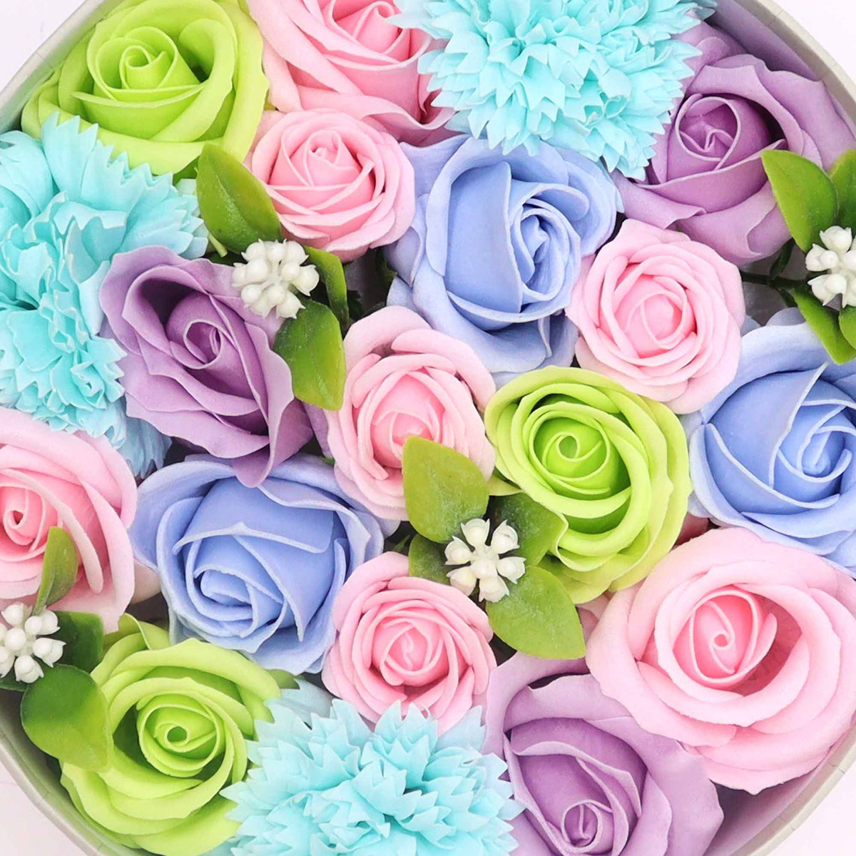 Caixa Merci Bouquet: Flores de Sabão em Tons Pastel