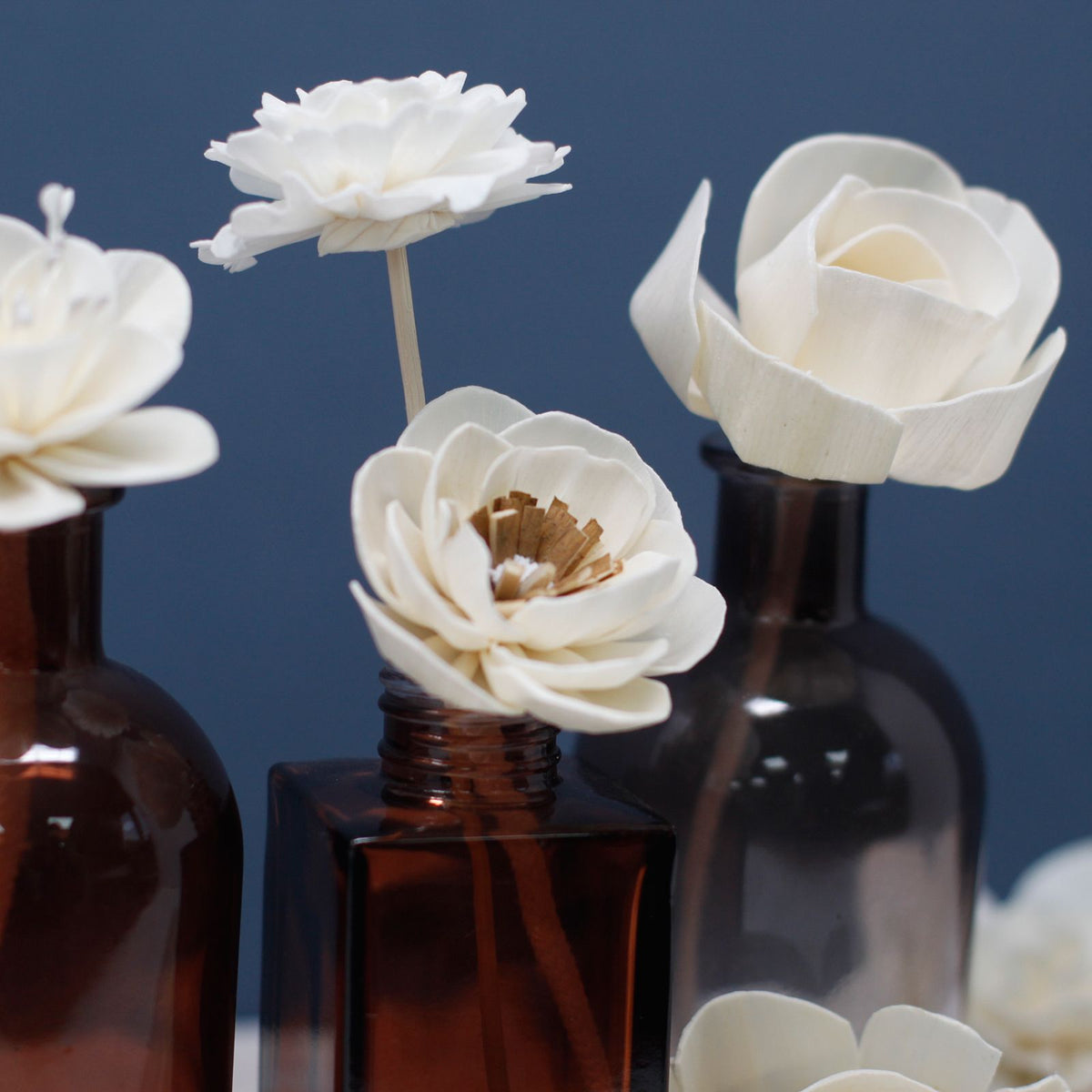 Flores Difusoras em Madeira de Sola (Pack de 4) – Aroma e Design