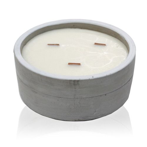 Vela de Soja em Betão com Pavios de Madeira: Patchouli & Âmbar