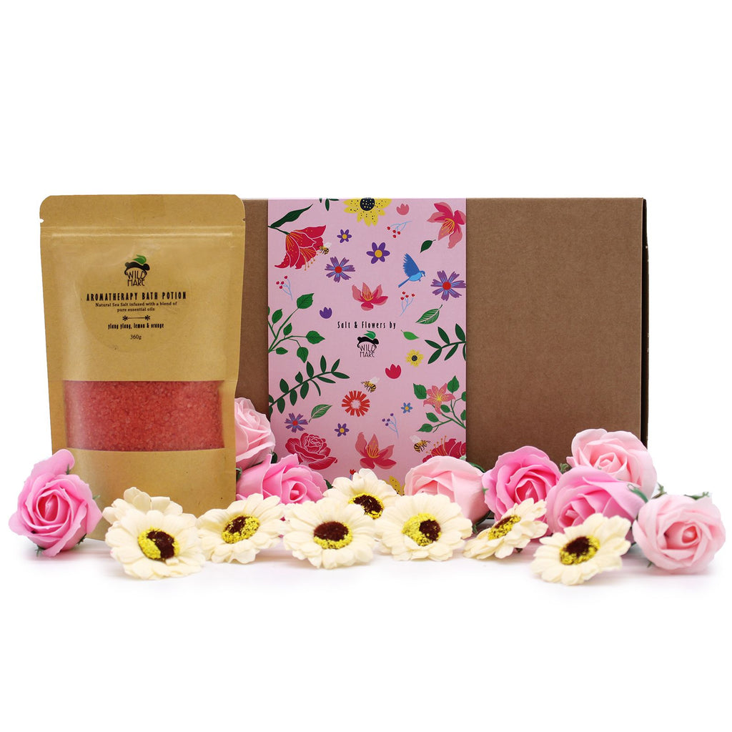 Conjunto de Banho SPA Wild Hare Passion: Sais e Flores de Sabão
