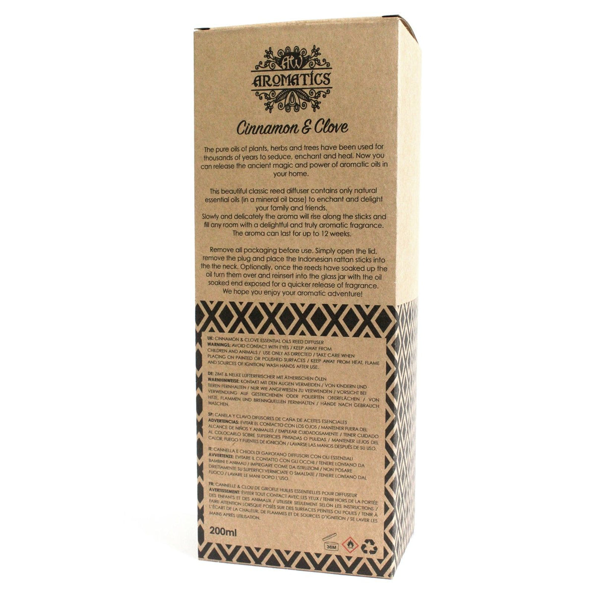 Difusor de Canela e Cravo-da-Índia (200 ml) | Aroma Quente e Envolvente