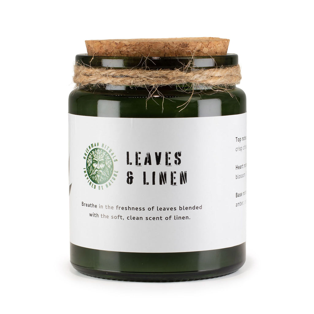 Vela de Soja Greenman Leaves & Linen | Pavio de Madeira