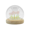 Cúpula de Vidro Floral Glow com Rosas e Luz LED Quente USB