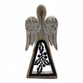 Anjo Decorativo em Madeira de Mangueira e Ferro Artesanal (18 cm)