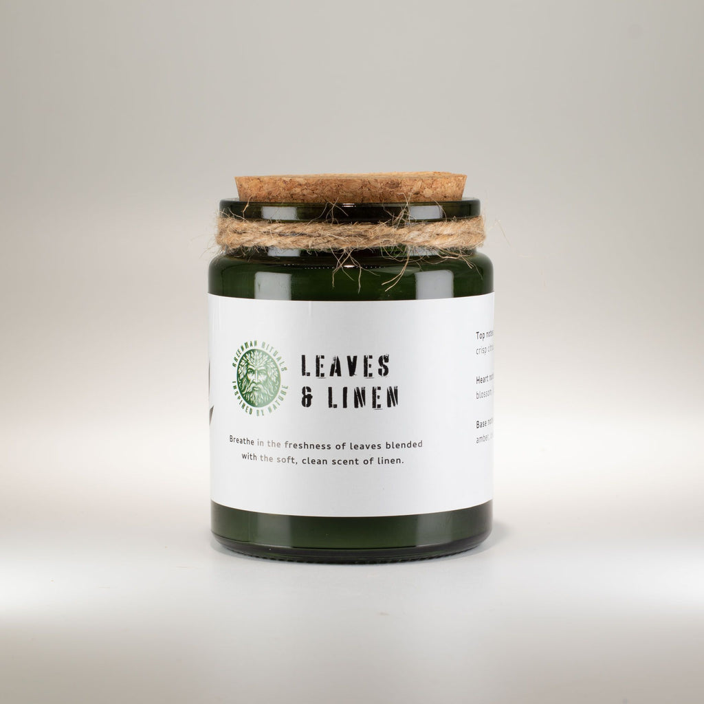Vela de Soja Greenman Leaves & Linen | Pavio de Madeira