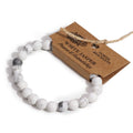 Pulseira Elástica em Jaspe Branco Natural (8 mm)