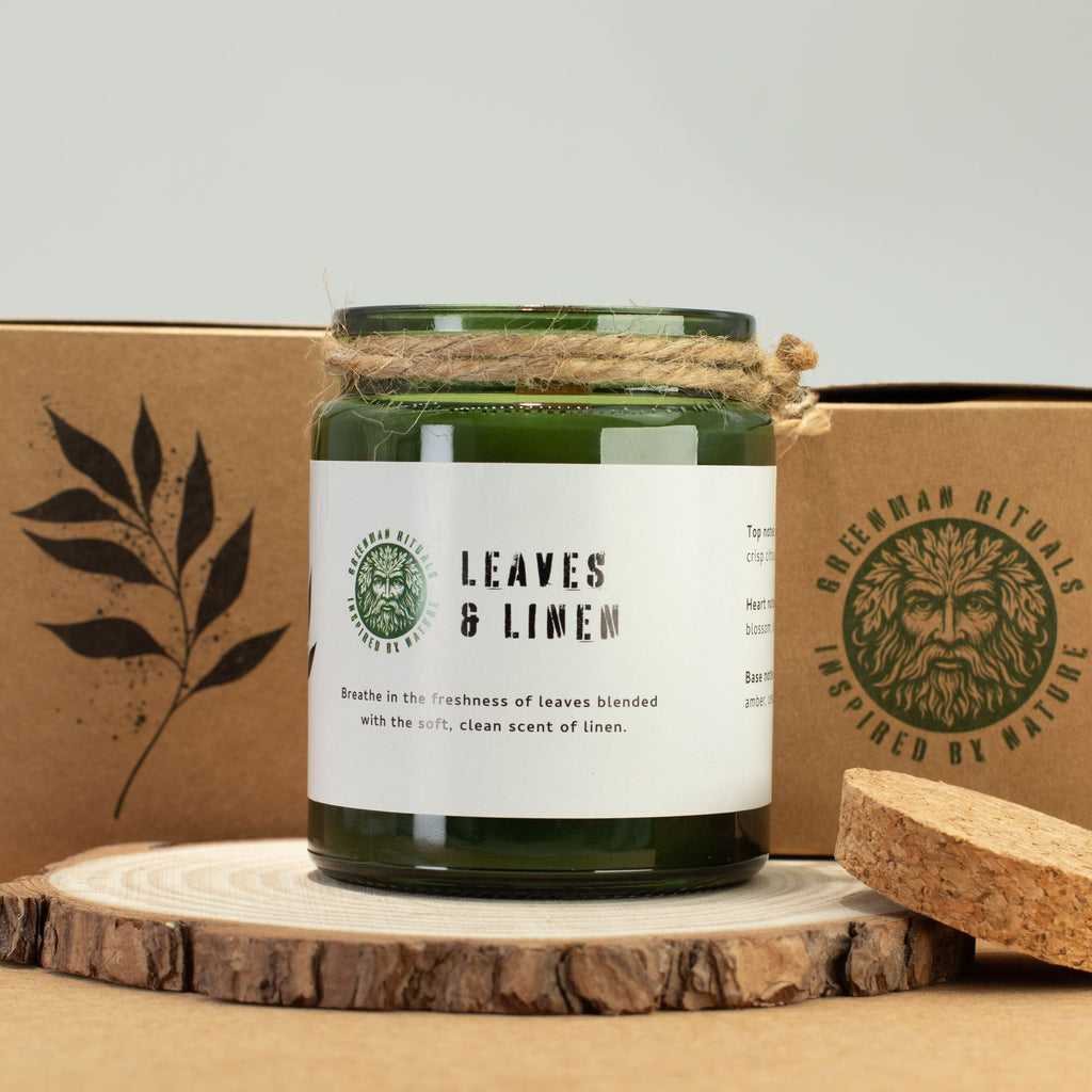 Vela de Soja Greenman Leaves & Linen | Pavio de Madeira