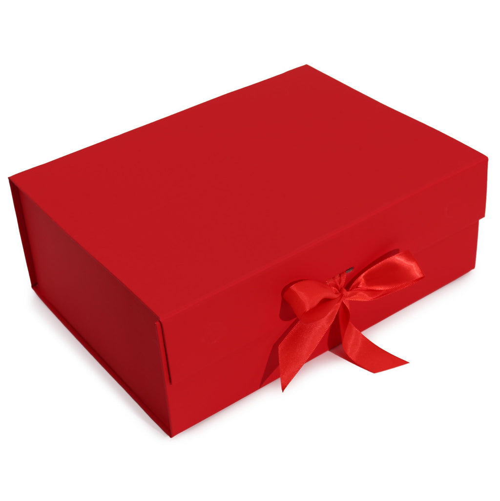 Caixa de Presente Magnética com Fita (Extra Grande) – Vermelho