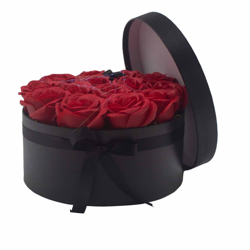 Caixa com 14 Rosas de Sabão Aromáticas Vermelhas