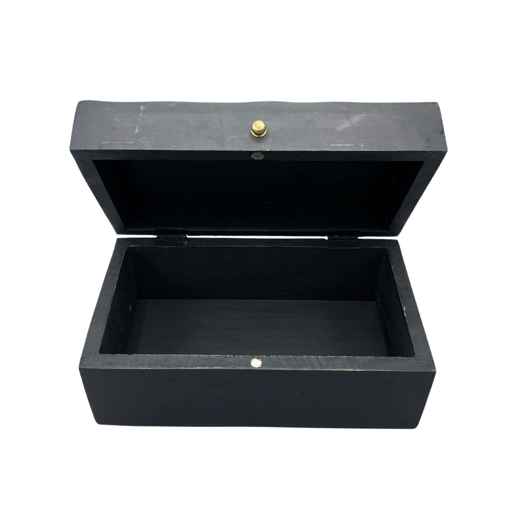 Caixa Decorativa Swirl em Preto Mate e Dourado (22 cm)