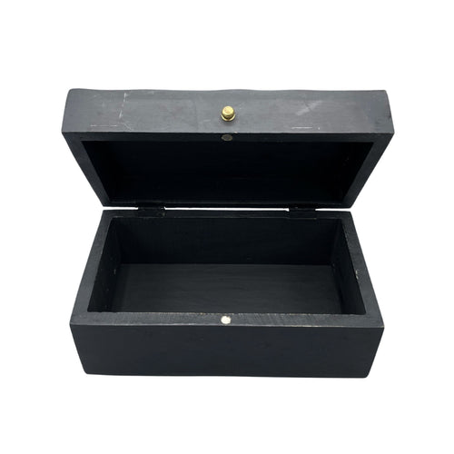 Caixa Decorativa Swirl em Preto Mate e Dourado (22 cm)