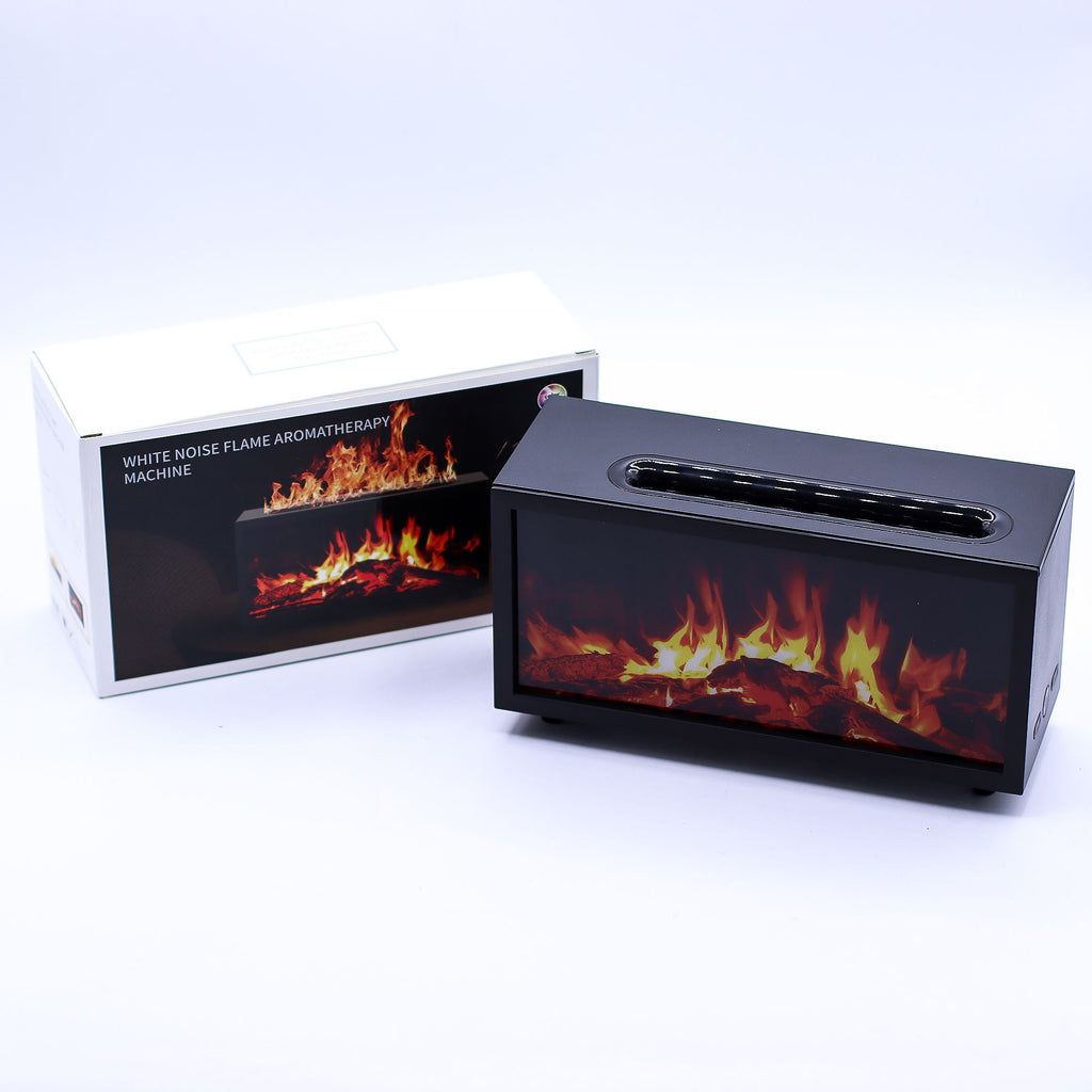 Difusor Ultrassónico Efeito Chama e Som Ambiente USB (Preto)