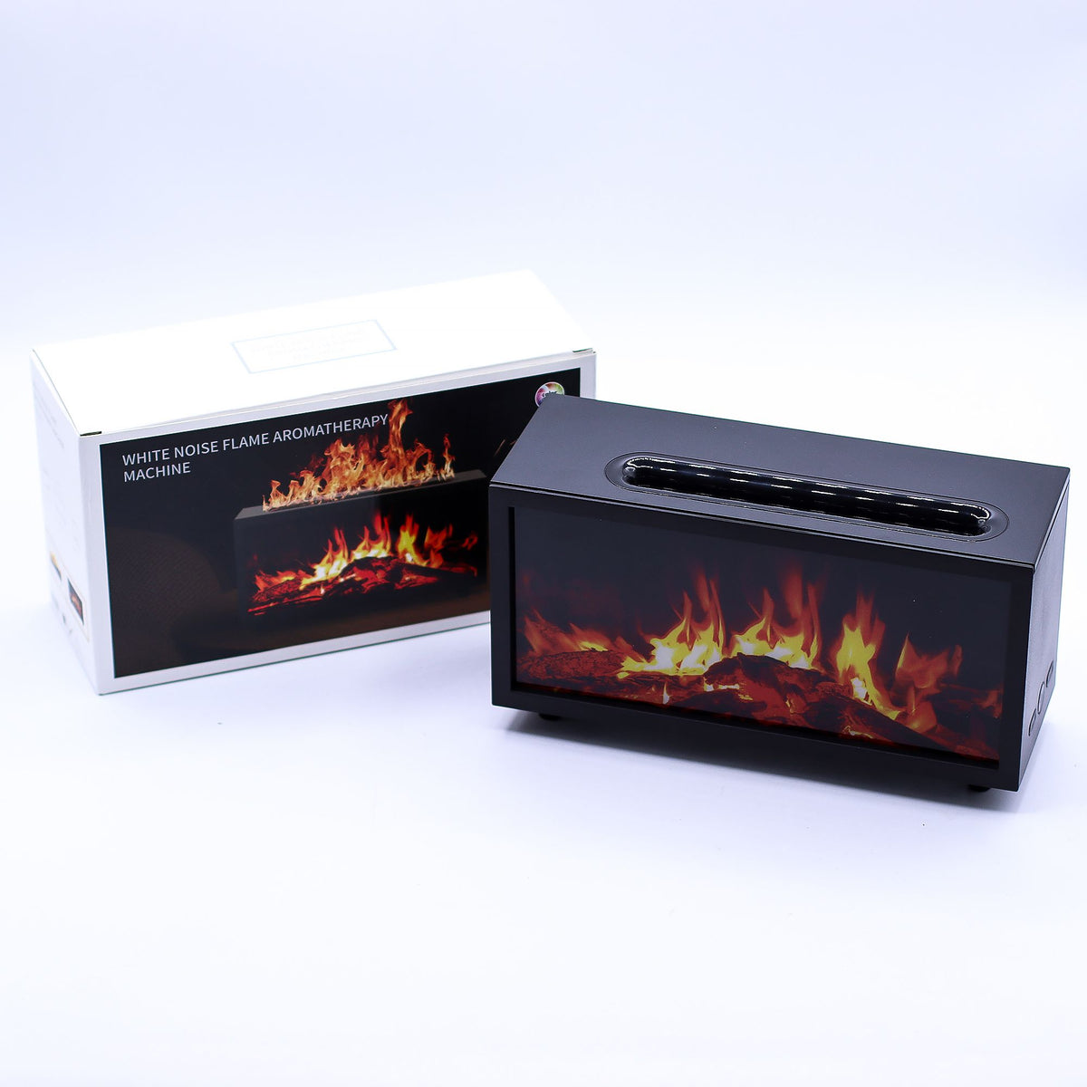 Difusor Ultrassónico Efeito Chama e Som Ambiente USB (Preto)