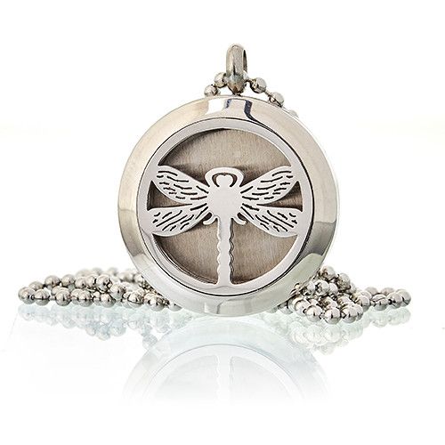 Colar Difusor Libélula em Aço Inox (25 mm) | Aromaterapia