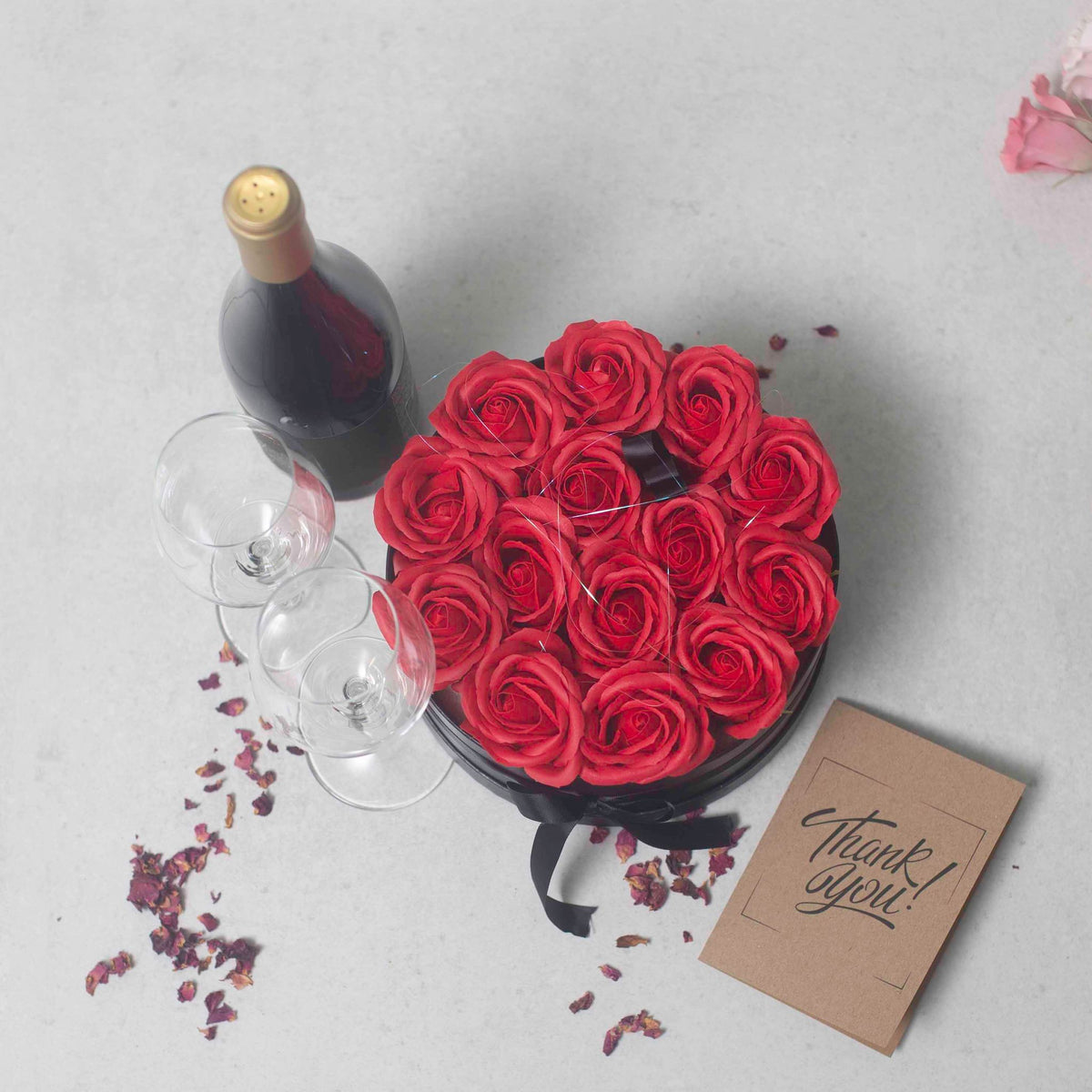 Caixa com 14 Rosas de Sabão Aromáticas Vermelhas